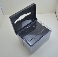 Distributeur de serviettes de table commercial moderne en plastique ABS écologique transparent noir fumé pour restaurant, avec garantie de 3 ans