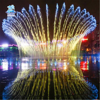 Fuente de Agua LED Circular Resistente a la Intemperie, Fuente de Acero Inoxidable Pulido para Exteriores, Club, Jardín Residencial