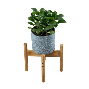 Support de plantes pliable en bois massif, carré, 28x25,5x35,5 cm, marron foncé, pour utilisation sur table de balcon - Product Image 2