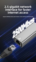 Adaptador USB Tipo C 2 en 1 de 2500 Mbps a Ethernet RJ45 de 2.5 Gigabit, Cable Adaptador USB 3.0 con Cable de Red LAN para Computadora Portátil