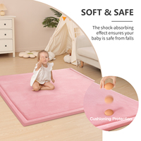 Tapis de chambre à coucher rose tapis de garderie doux corail velours Relax tapis de jeu tapis de Tatami en mousse de haute qualité avec fond antidérapant