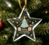 Pendentif en cristal pentagramme transparent pouvant servir de décoration de sapin de Noël ou pour la gravure et l'impression DIY