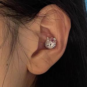 دروبشيبينغ الهيب هوب مثلج الأقراط القط الأزياء والمجوهرات الزركون الماس لطيف الكرتون الحيوان القرط القرط أقراط للفتيات - Product Image 6