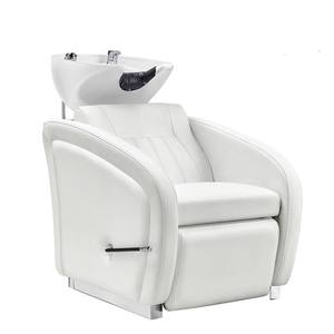 Sillón de Lavacabezas Hidráulico Negro para Salón, Unidad de Lavado de Cuero PU, Estación de Lavado para Barbería, Mobiliario Comercial - Product Image 3