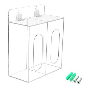 Supporto per scatola Dispenser per maschera e rete per capelli monouso in acrilico con coperchio per borsa per emesi usa e getta e fori per montaggio a parete - Product Image 2