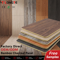 Panneau mural en fibre de bois de bambou co-extrudé anti-rayures avec placage de charbon de bois, panneau WPC en cristal de carbone pour décoration murale de fond de télévision