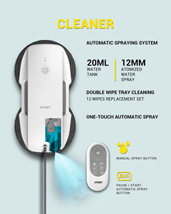 Robots de nettoyage de fenêtres détachables avec buse ultrasonique et chiffon en microfibre, faciles à nettoyer, remplaçables, maintiennent de bonnes performances - Product Image 5
