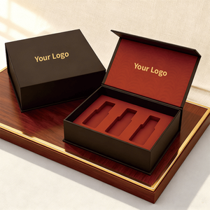 Custom Luxury <b>Magnetic</b> Perfume <b>Box</b> with Flocking EVA Insert, Rigid Paper Perfume Packaging <b>Box</b> with Gold Foil Stamping & UV - Product Image 1
