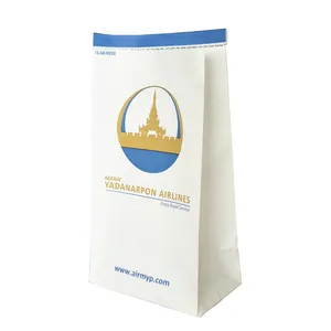 Customized White Kraft Paper Airline Air Sickness Bag