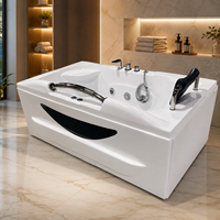Baignoire Spa Rectangulaire Moderne de Luxe en Acrylique Autoportante avec 22 Jets, Massage Écologique pour Salle de Bain