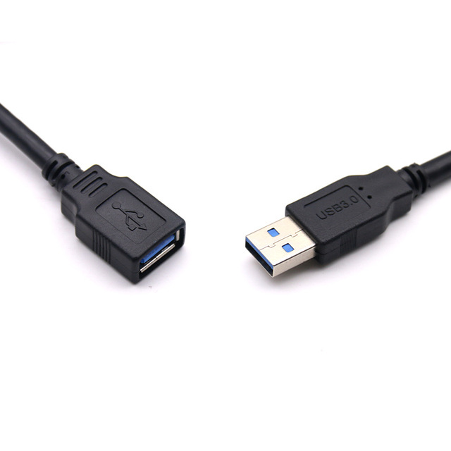 Black USB 30 Extension Cable Male-to-Female Adapter for Flash Drives Mice Personal Computer; Durable Copper Core
