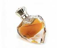 Flacon de parfum en verre vide de luxe en forme de cœur de 50 ml, flacons de parfum de luxe en forme de cœur avec couvercle en forme de couronne