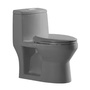 BTO Modern tasarım sıhhi tesisat seramik wc p-tuzak tuvalet gri renk tek parça tuvalet commode çift kızarma tuvalet