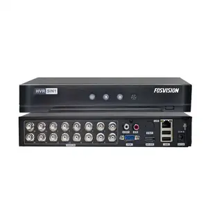 fosvision高数量AHD TVI CVI IP CVBS 5合1 265 5MP闭路电视DVR 16通道数字视频安全录像机DVR 16CH