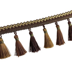 Nouvelle conception de <span class=keywords><strong>rideau</strong></span> long en polyester de style bohème avec franges et pompons perlés, accessoires textiles décoratifs pour la maison - Product Image 2