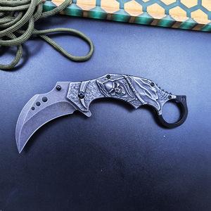 มีดพับคารัมบิตสแตนเลสสตีลสลักลายกริมรีปเปอร์สำหรับใช้ในบ้าน - Product Image 6