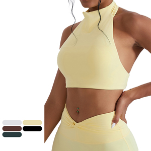 Débardeur de <span class=keywords><strong>yoga</strong></span> à col montant effet seconde peau pour femme, avec soutien-gorge de sport rembourré intégré, idéal pour le fitness décontracté et les séances d'entraînement serrées - Product Image 1