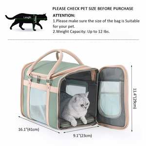 Transportadora de Gatos Espaciosa y Ligera de Piel Sintética con Correa Ajustable para Uso Diario, Veterinario y de Viaje - Product Image 2