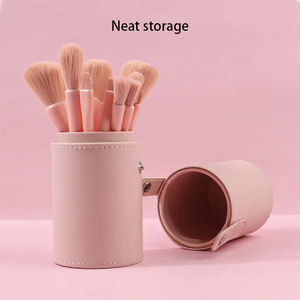 Lot de 12 pinceaux de maquillage de luxe avec logo personnalisé, sac en cuir pour pinceaux de maquillage végétalien professionnel - Product Image 2