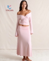 Manches longues rose col en V haut court Gym Fitness chemises pour femmes Gym Yoga vêtements