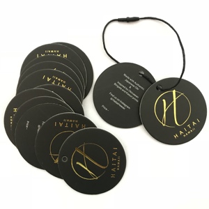Custom Swing hang Tags New China Label Designs Clothing Garment Pant logo Tag - Product Image 1