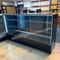Comptoir de présentation en bois et verre de 70 pouces pour boutique de tabac, vitrine avec étagères réglables