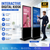 Kiosque intelligent d'intérieur le plus vendu, écran publicitaire vertical, panneau interactif, signalisation numérique, totem sur pied, écran tactile