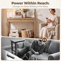 Console étroite moderne en bois massif avec station de charge, design fin pour salon et entrée, ports USB et prises