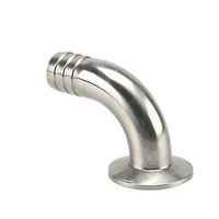 Adaptateur coudé 90° en acier inoxydable 304 316L pour hygiène, raccord rapide en caoutchouc, embout cannelé à trois colliers