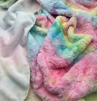 100% Polyester Gestrickter Minky-Stoff Reißfest Dehnbar Anti-Pilling 230g/m Uni Schweres Gewebe für Babydecken