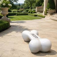 Banco de Fibra de Vidrio con Forma de Hueso, Asiento de FRP Brillante, Escultura Decorativa para Centros Comerciales, Exposiciones y Paisajismo