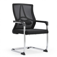 Chaise de conférence ergonomique en maille, hauteur réglable avec accoudoirs pour la formation en bureau