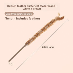 Jouet pour <span class=keywords><strong>chat</strong></span> en forme de plume de dessin animé, long et réaliste, avec corde en chanvre naturel et manche en bois, interactif, durable, résistant aux morsures, pour le nettoyage des dents - Product Image 1