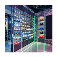 Vitrine personnalisée pour boutique de chapeaux Vitrine pour casquette de baseball de marque assemblée librement Vitrine pour centre commercial