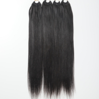 Extensions de cheveux naturels en plumes, mèches de cheveux vierges à deux brins, extensions de cheveux Remy non traités, cheveux plumes à crocheter, lisses