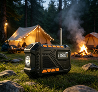 FM 18650 Lithium-Ionen Tragbares Akku-Heimradio HIGH Solar Handkurbel Notfall-Wetterradio FM AM WB für Outdoor und Bergsteigen