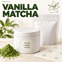 Thé vert Matcha Vanille Cérémonial en Poudre Aromatisé pour Latte Maison & Amincissement, Vente en Gros en Sachets