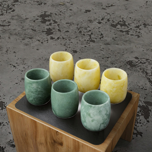Vente en gros de tasses en jade vert poli gravé Pellocci, tendance de la mode pour la décoration de la maison et les souvenirs - Product Image 3
