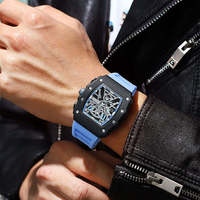 Montre sport à quartz MEGIR 2218 pour homme, mode, affichage lumineux de la date, cadran carré, bracelet en silicone, chronographe