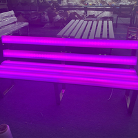 Chaise de jardin moderne d'extérieur avec éclairage LED en plastique PE, solaire, étanche, écologique, design rotomoulé