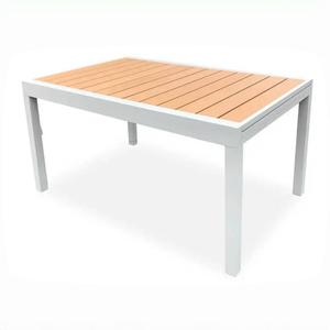 Mesa de Comedor Extensible de Diseño Moderno <span class=keywords><strong>para</strong></span> Exteriores, de Aluminio y Madera Plástica, <span class=keywords><strong>para</strong></span> Balcón, Terraza o Jardín - Product Image 2