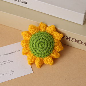 Porte-clés en crochet fait main, fleur de tournesol Kexiang, 9,5 cm, fleur artificielle, cadeau pour clé de voiture - Product Image 3