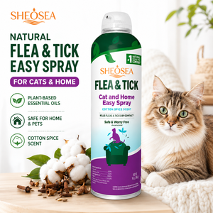 Spray anti-puces et tiques facile d'emploi pour chats, chiens, lapins, chevaux, parfum frais et doux, traitement naturel pour animaux de compagnie, tue les puces et tiques, sans danger pour la literie et les canapés - Product Image 2
