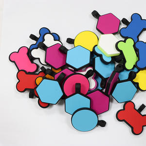 תגי כלב משושה חמוד תגים ריקים אישית חרוט שם סיליקון מותאם אישית חיית מחמד תג עם מפתח - Product Image 6