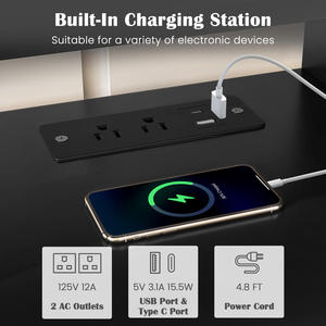 Soporte de <span class=keywords><strong>TV</strong></span> de Esquina Yuepeng Meimu de 65 <span class=keywords><strong>Pulgadas</strong></span>, Centro de Entretenimiento de 3 Niveles, Estación de Carga, Estantes de Almacenamiento, Consola Multimedia Moderna de Madera - Product Image 4