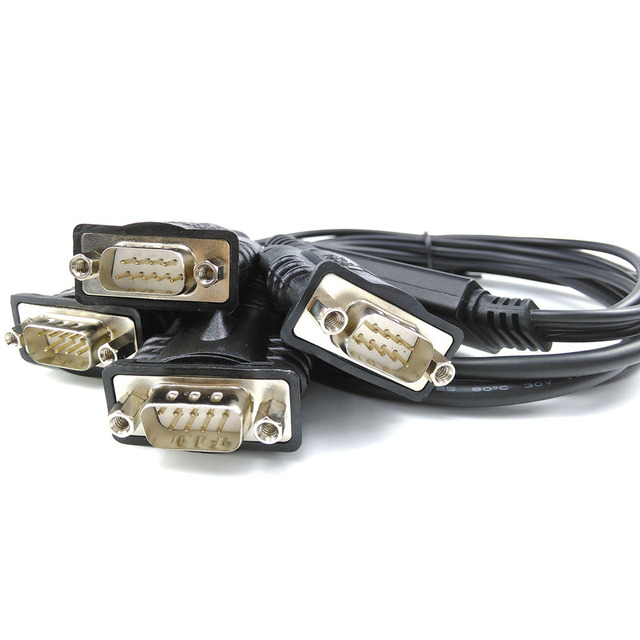 FT4232 USB to RS232 Serial 4 Ways 4IN1 DB9 D-sub 9 Male to USB Serial Hub Adapter for PC ARM SBC Serial Printer Monitor TV