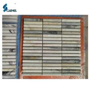 Materiale misto mattonelle di marmo cucina Backsplash fabbrica vendita direttamente in pietra naturale opaca curvo mattonelle di marmo <span class=keywords><strong>travertino</strong></span> mosaico - Product Image 4