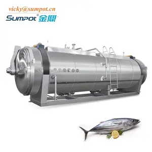 SUMPOT Tuna Fish Steam Pre Cooker Cooler/Fish food processing machine