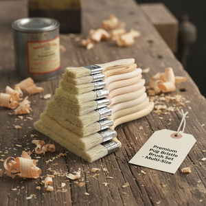Pinceaux en poils de porc en gros, pinceaux multi-usages à manche en bois pour la décoration intérieure, le teinture, le vernis, la colle et le nettoyage - Product Image 1