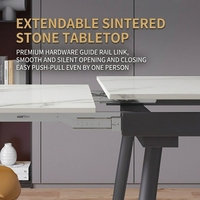 Ensemble de table à manger moderne minimaliste en pierre frittée, table rectangulaire pliable et rétractable multifonctionnelle pour les petits foyers